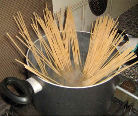 cooking spaghetti